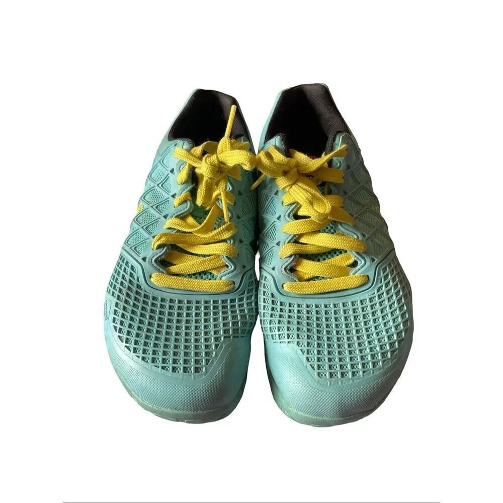 REEBOK Womens Light Blue Yellow Crossfit Nano 4.0 Training Shoes Sneakers Size 8